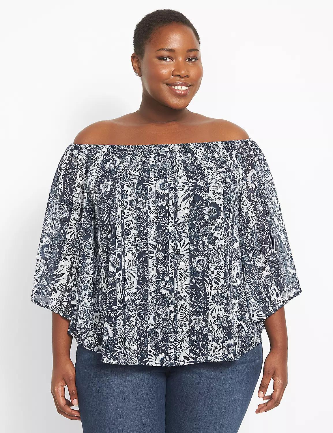 Relaxed Off-The-Shoulder Blouse Product Image