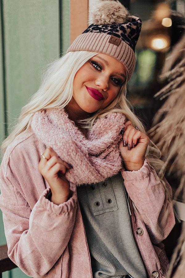 Chilly Vibes Chenille Infinity Scarf in Blush Product Image