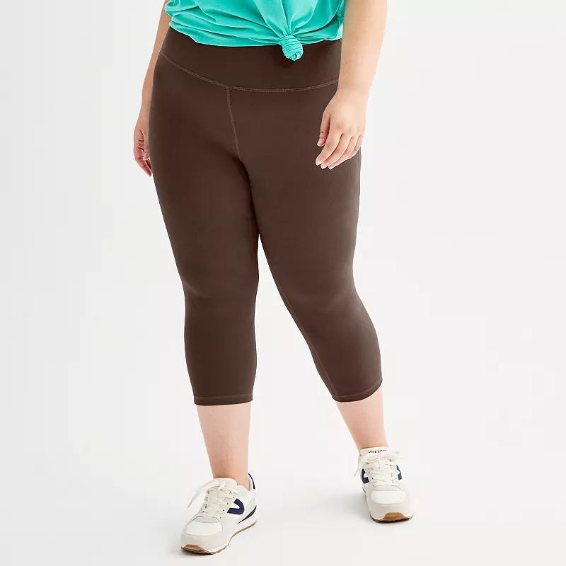 Plus Size Tek Gear Essential Soft Capri Leggings, Womens Product Image