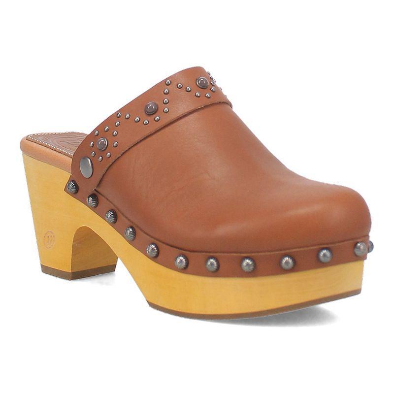 Dingo Deadwood Womens Leather Platform Clogs Product Image