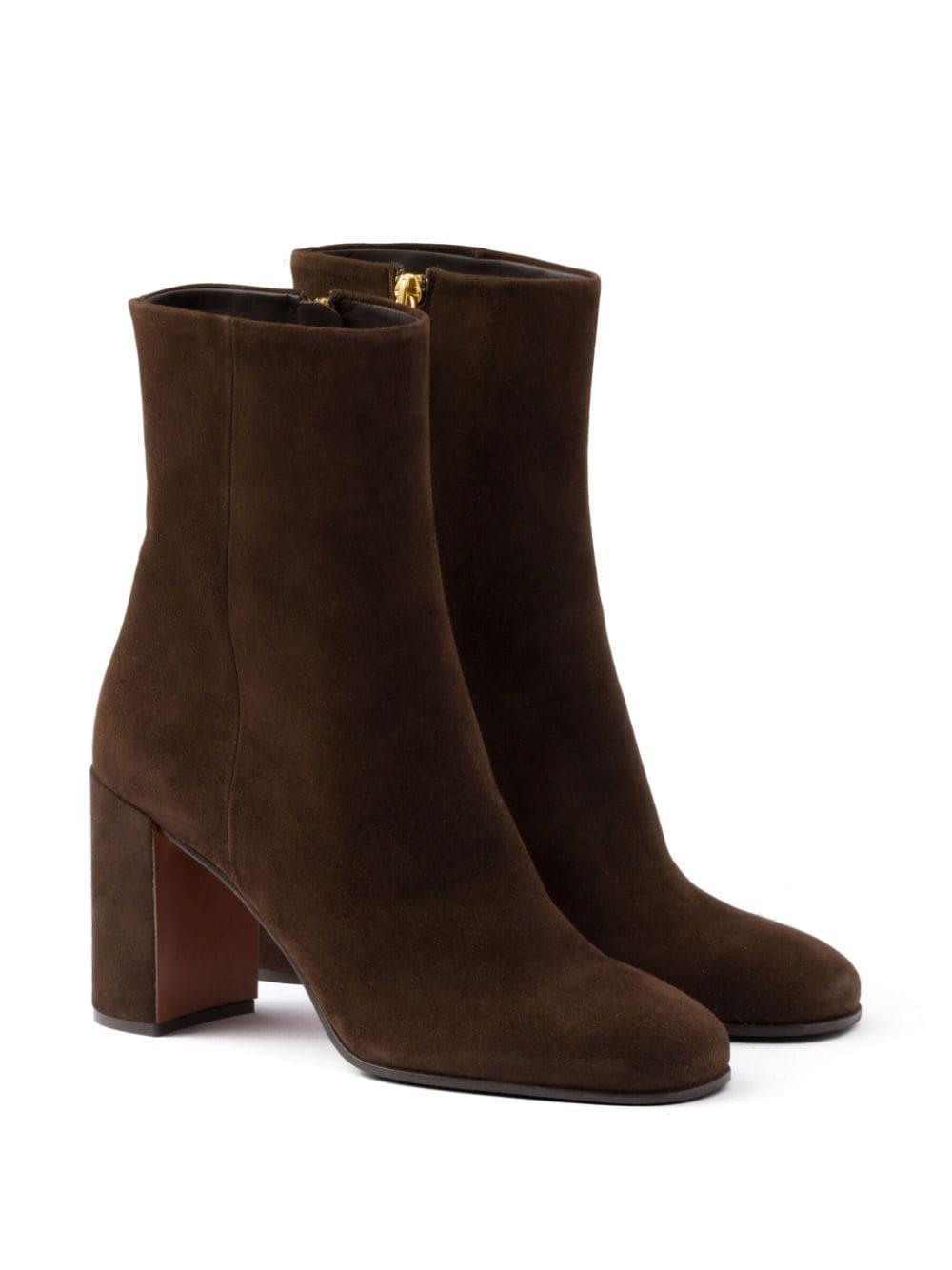 Suede Booties In Brown Product Image