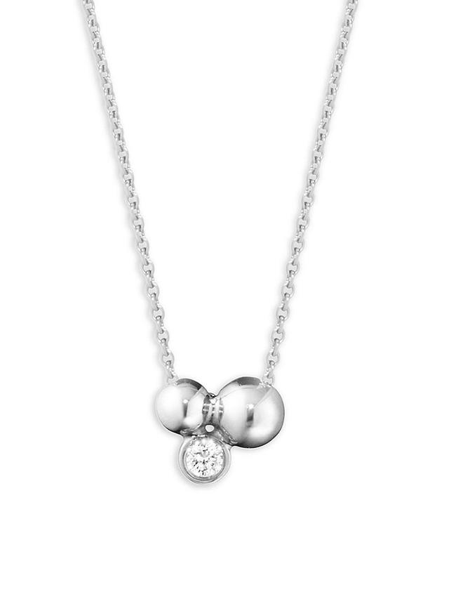 Georg Jensen Sterling Silver Moonlight Grapes Diamond Ball Cluster Pendant Necklace, 17.72 Product Image