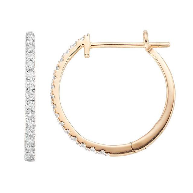 10k Gold 1/2 Carat T.W. Diamond Hoop Earrings, Womens, Yellow Product Image