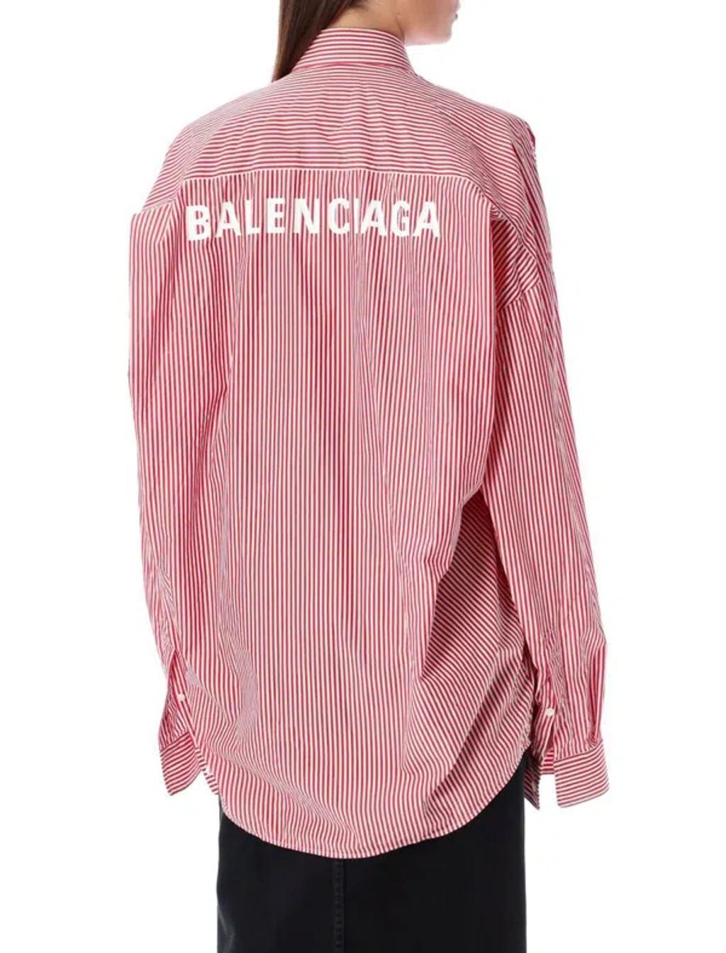 BALENCIAGA Shirt With Logo In Rosso Product Image