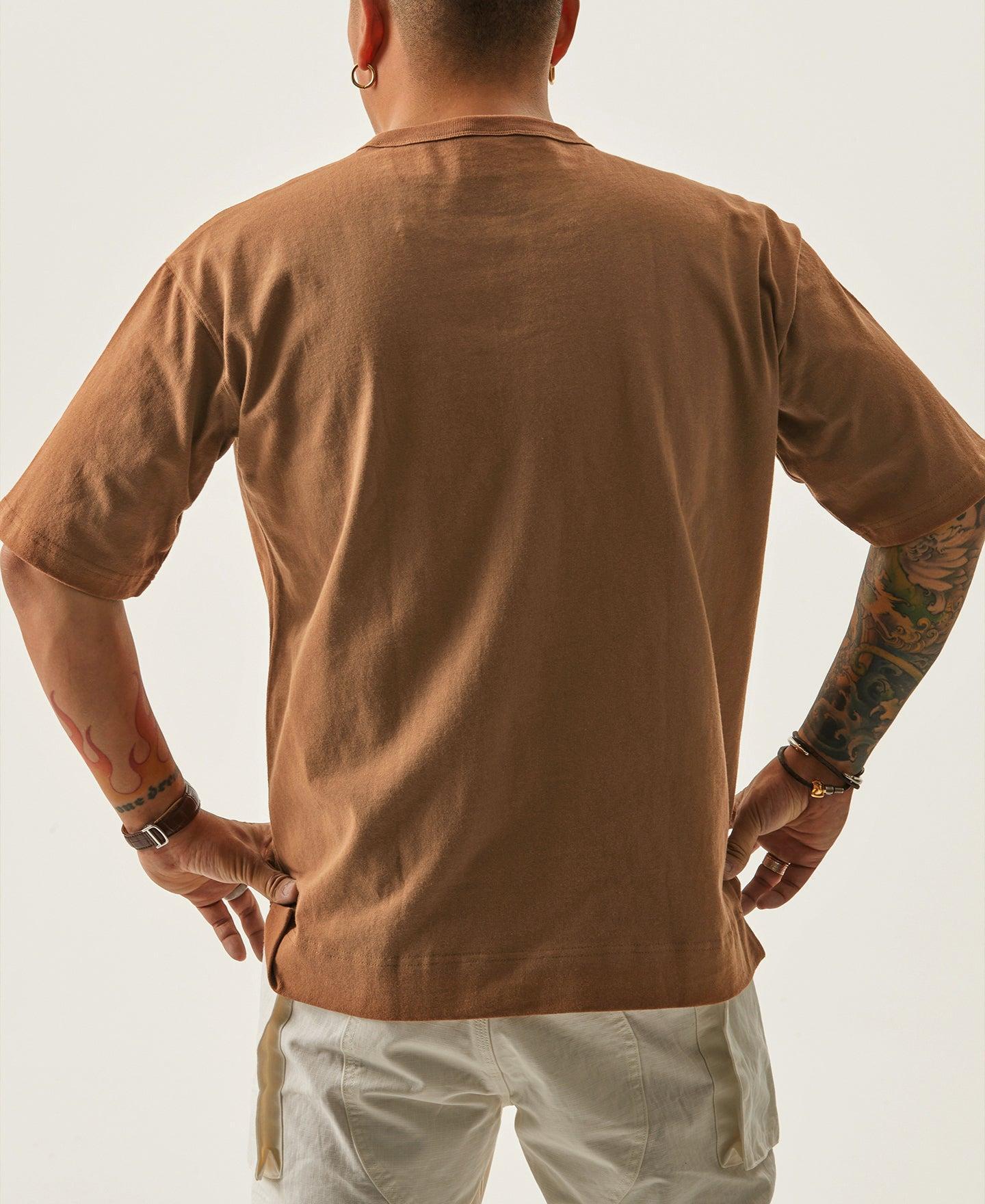 9.8 oz Cotton Classic Pocket T-Shirt - Light Brown　 Product Image