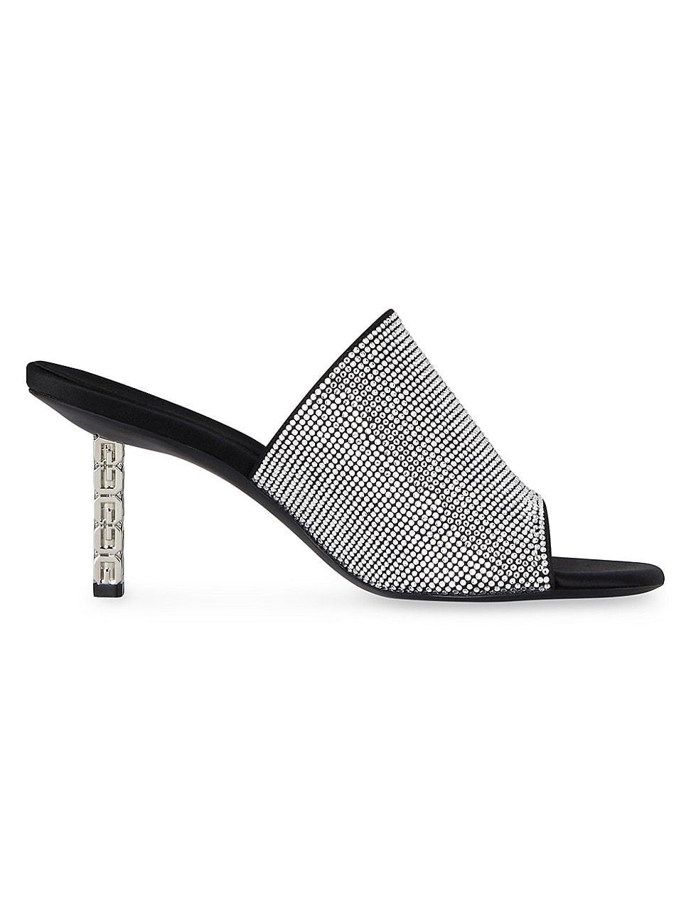 Womens G Cube Mules In Satin With Strass Product Image