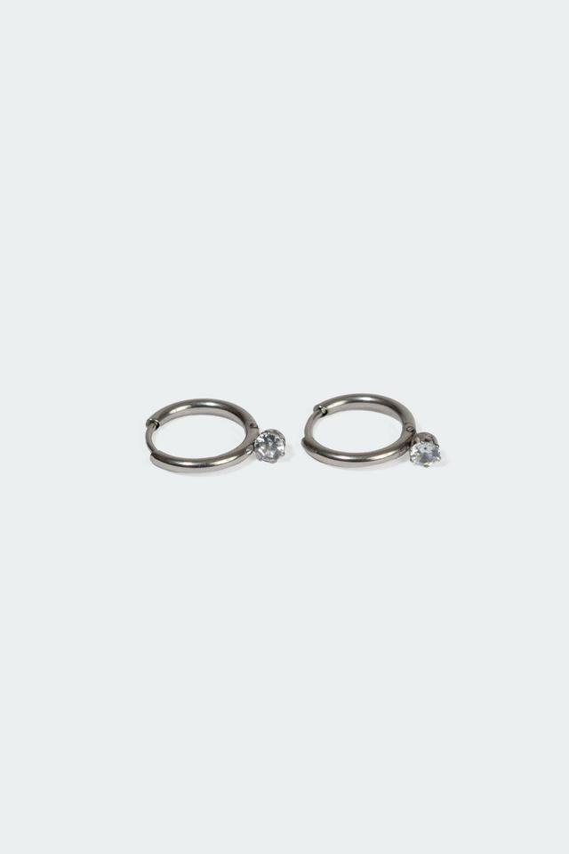 Crystal Stone Hoop Earrings Product Image