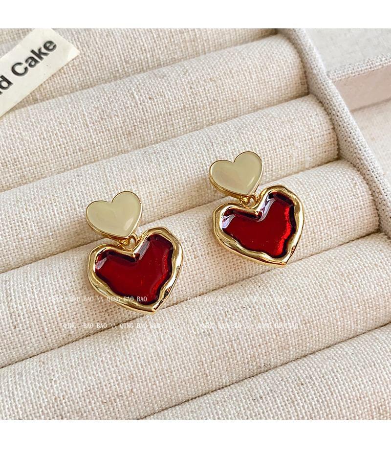 Heart Glaze Alloy Drop Earring Product Image