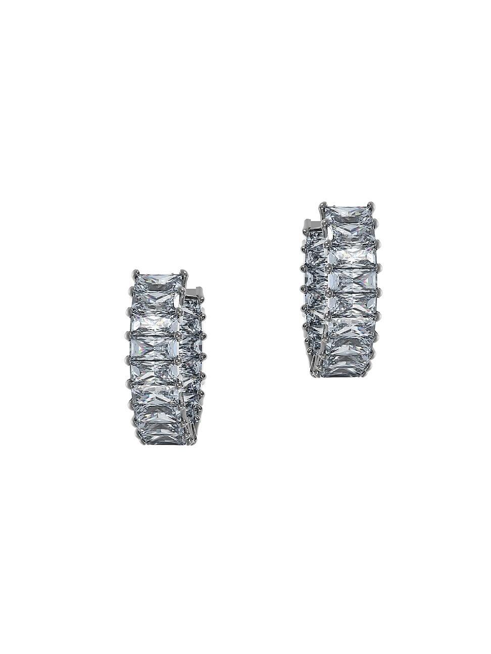 Swarovski Matrix Crystal Baguette Hoop Earrings Product Image