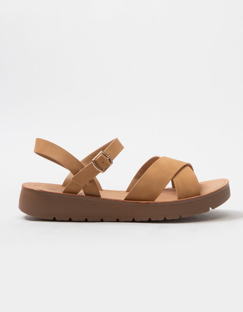 SODA Ankle Strap Womens Mini Flatform Sandals Product Image