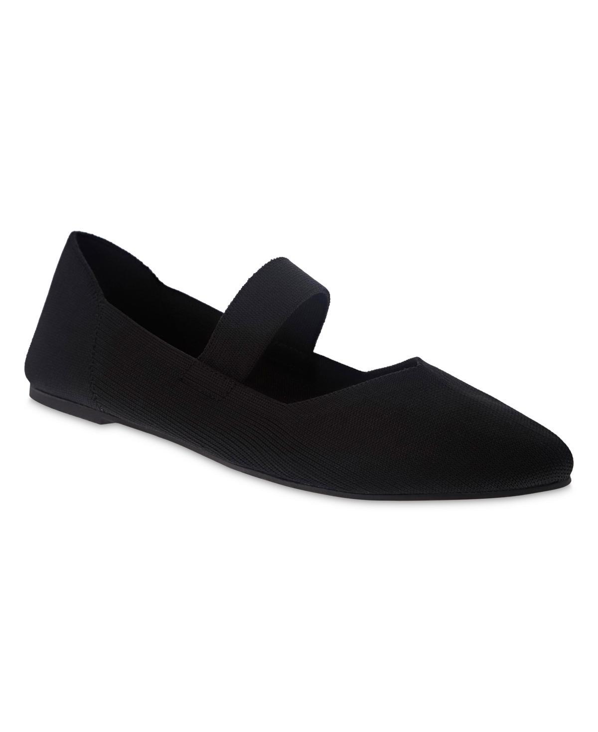 Mia Womens Kylia Mary-Jane Pointed-Toe Knit Flats Product Image