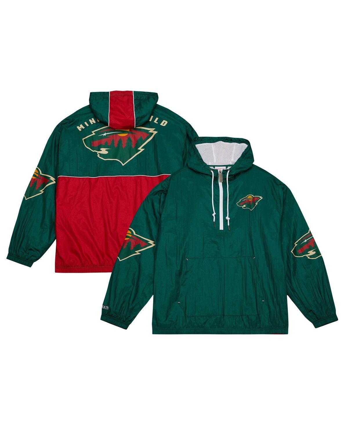 Mens Mitchell & Ness Minnesota Wild Team OG 2.0 Anorak Half-Zip Windbreaker Jacket Product Image