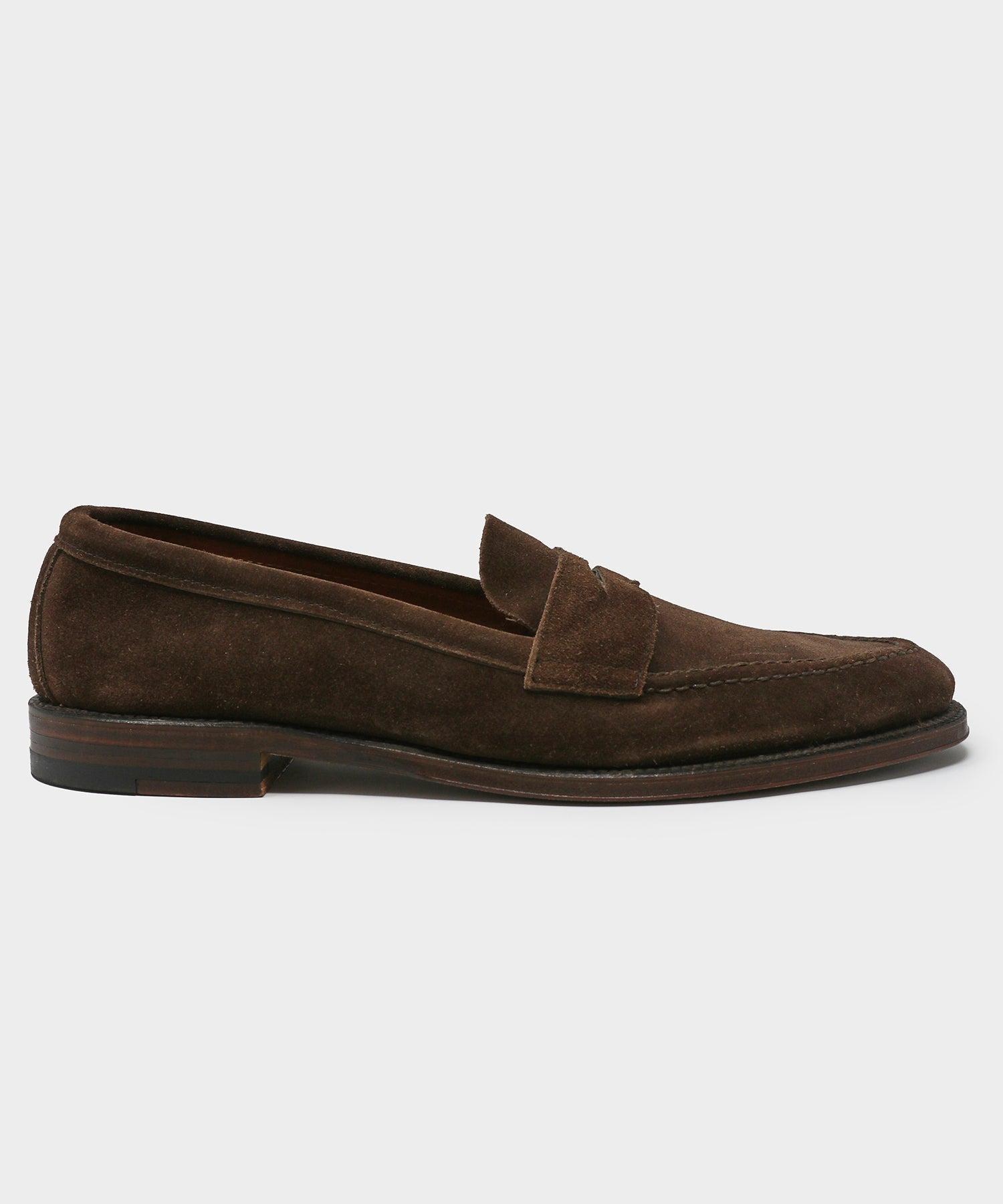 Alden Dark Brown Suede Penny Loafer Product Image