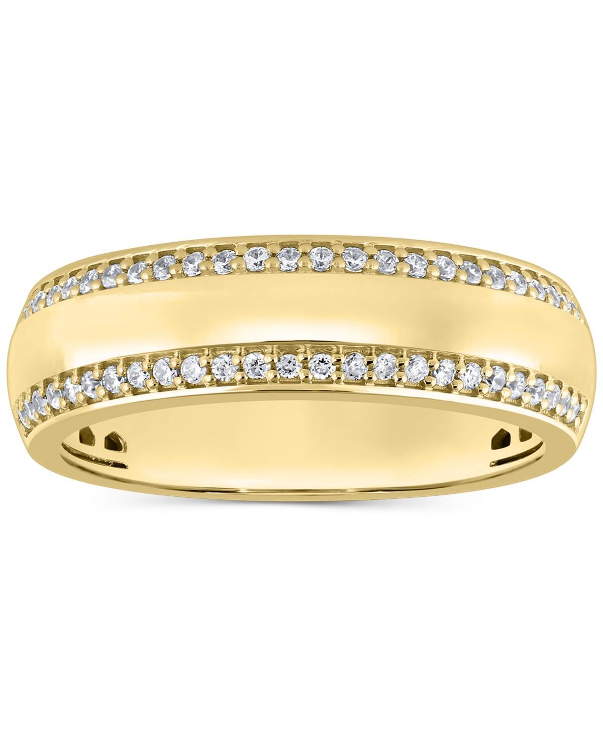 Mens Diamond Two Row Band (1/3 ct. t.w.) in 10k Gold Product Image