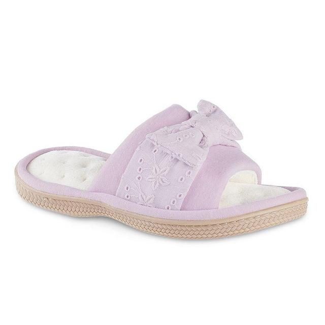 isotoner Eyelet Womens Bow Slide Slippers Product Image