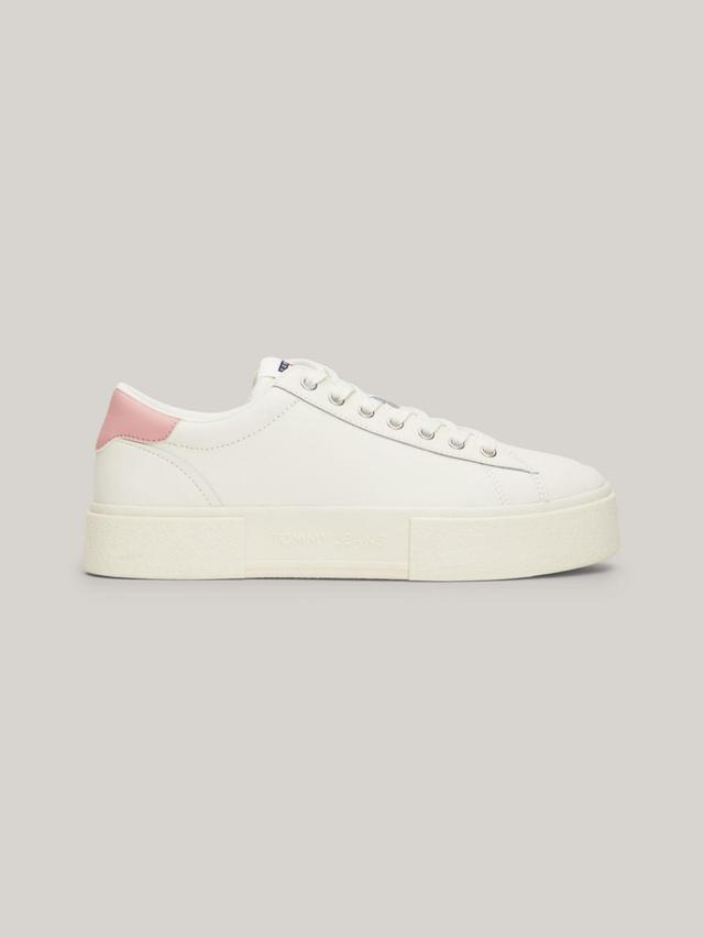 Tommy Hilfiger Women's TJ Leather Flatform Sneaker - White - US 6.5 / EU 37 Product Image