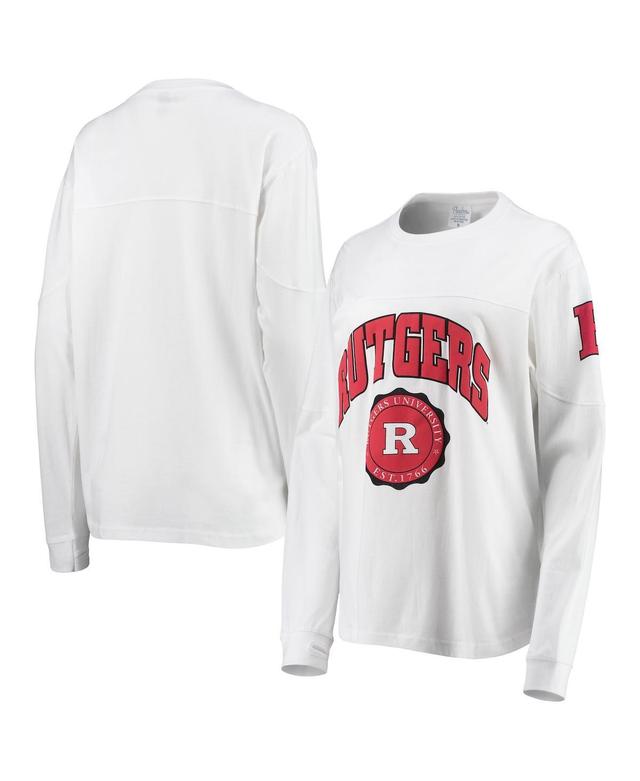 Womens Pressbox White Rutgers Scarlet Knights Edith Long Sleeve T-shirt Product Image