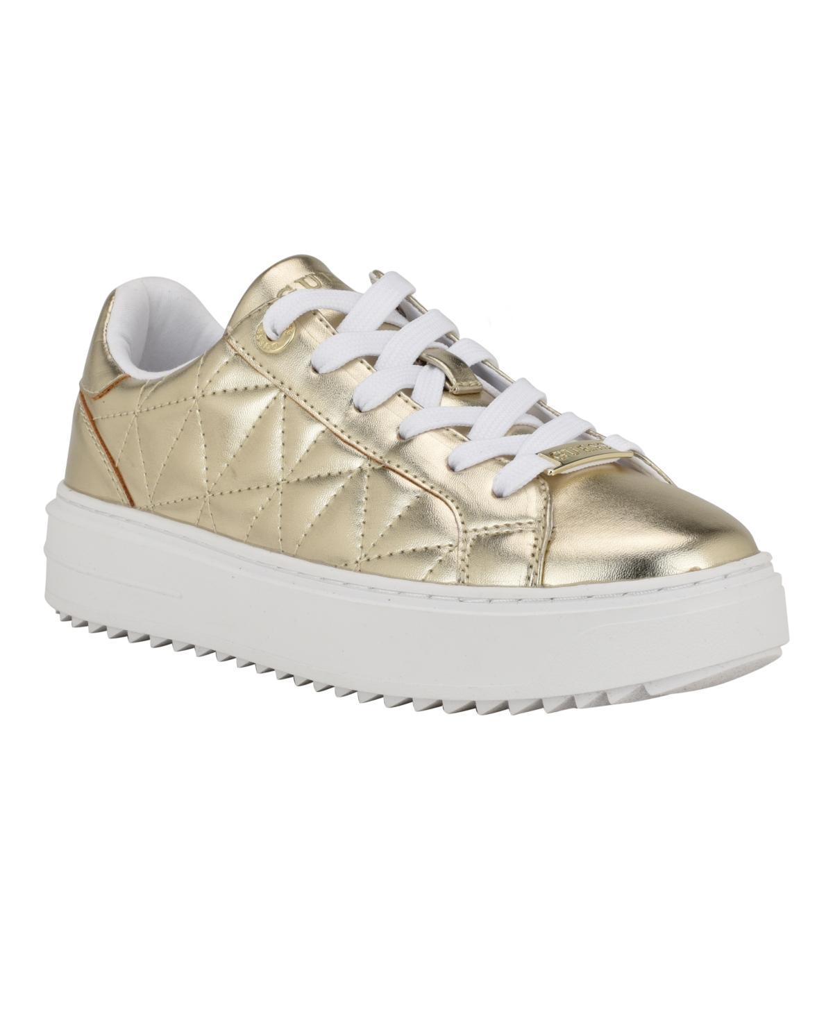 Guess Womens Desena Quilted Platform Lace Up Sneakers Product Image