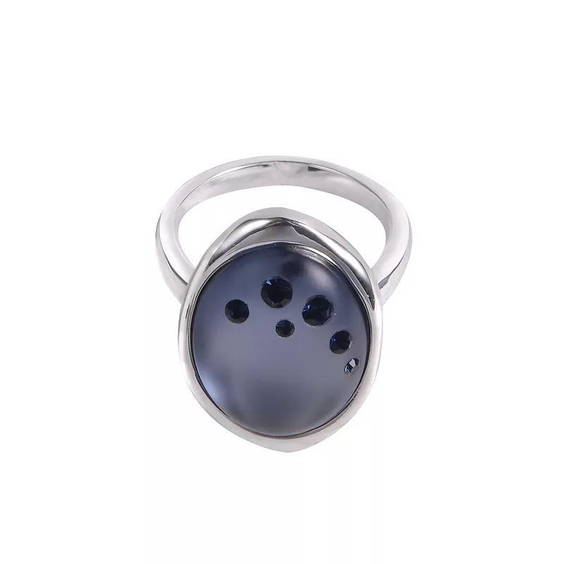 Emberly Silver Tone & Blue Stone Ring, Womens Product Image