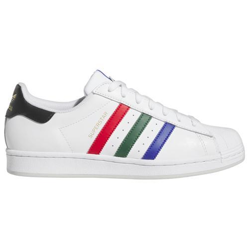 adidas Originals Mens adidas Originals Superstar Casual Sneakers - Mens Shoes White/Lucid Blue/Dark Green Product Image