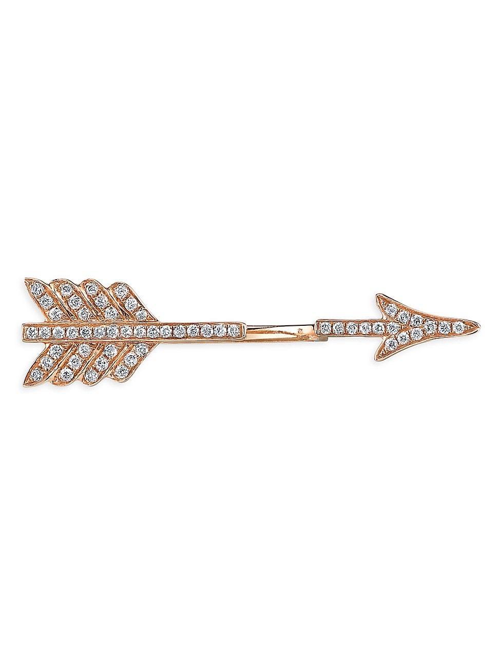 Womens 18K Rose Gold Arrow Single Earring Product Image