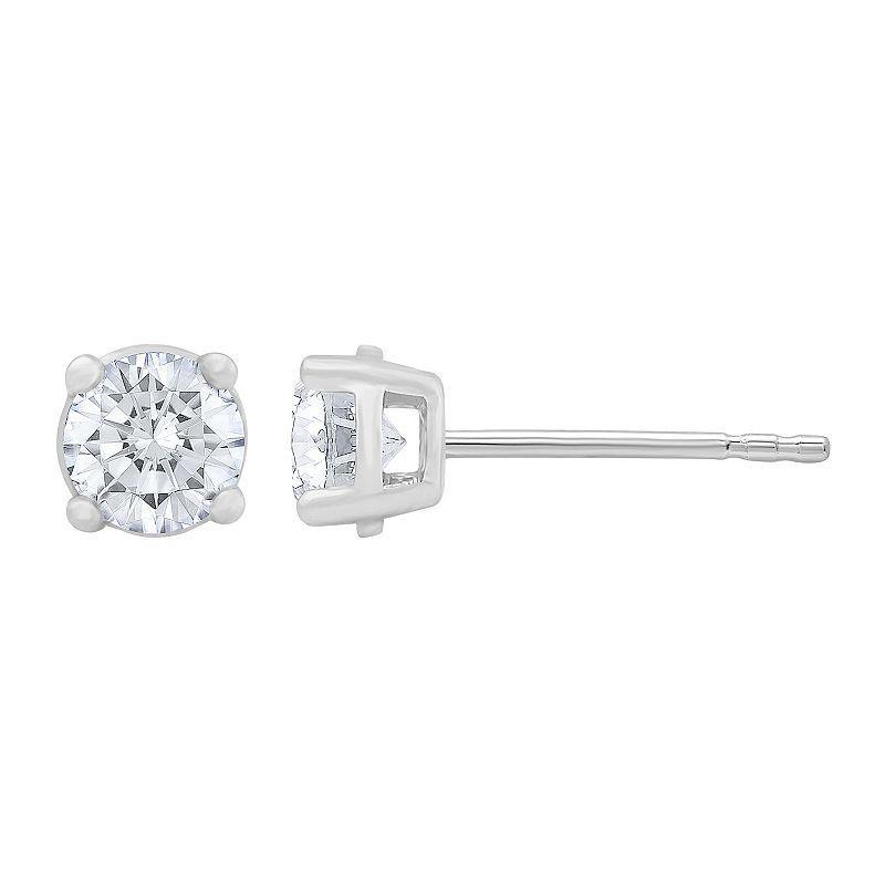 Diamond Medley 14k White Gold 1 Carat T.W. Lab-Grown Diamond Stud Earrings, Womens, 14k Whgold Product Image