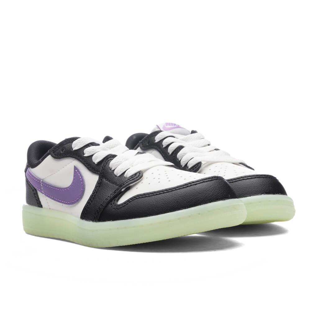 Air Jordan 1 Retro Low OG (PS) - Black/Black Raspberry/Volt Tint Male Product Image