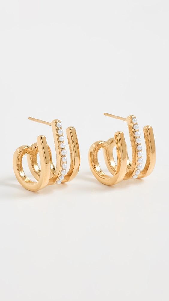 Kenneth Jay Lane Gold Post Huggie Earrings | Shopbop Product Image