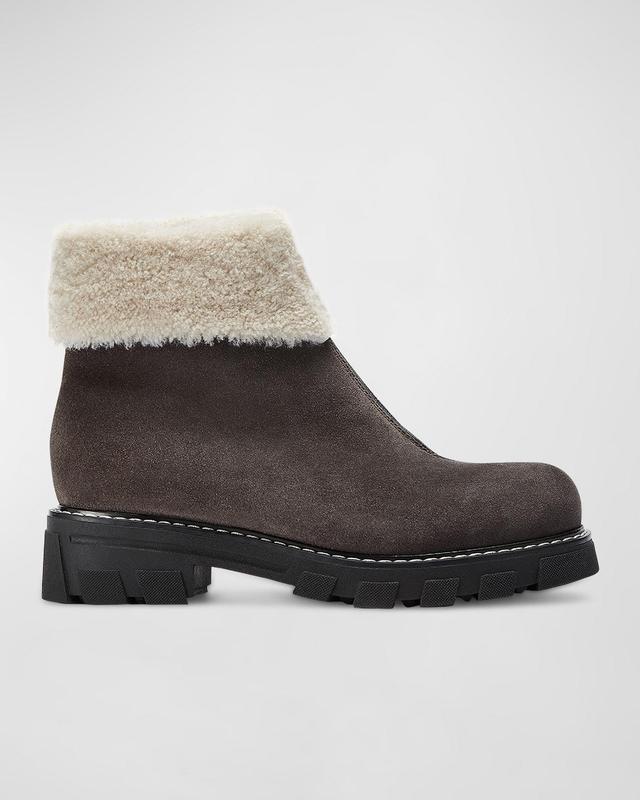 Abba Suede Shearling Waterproof Booties Product Image