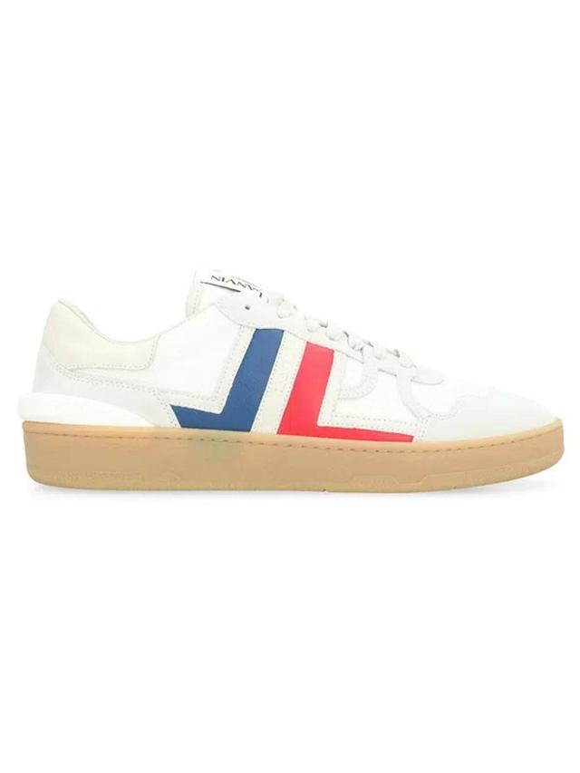 LANVIN Men's Clay Textile And Leather Low-top Sneakers In White Product Image