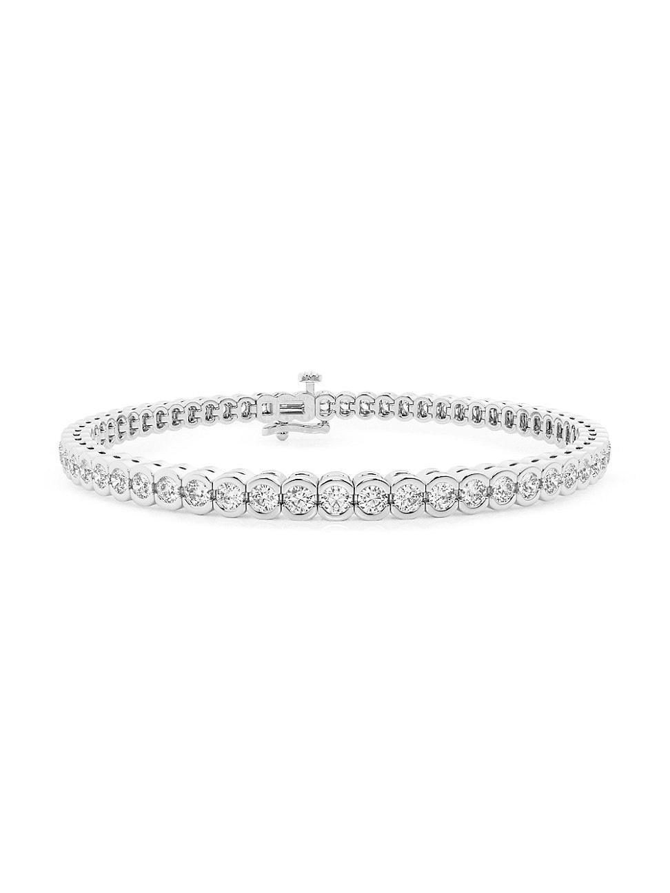 Womens 14K White Gold & Round Lab-Grown Diamond Bezel Tennis Bracelet/1.00-10.00 TCW Product Image