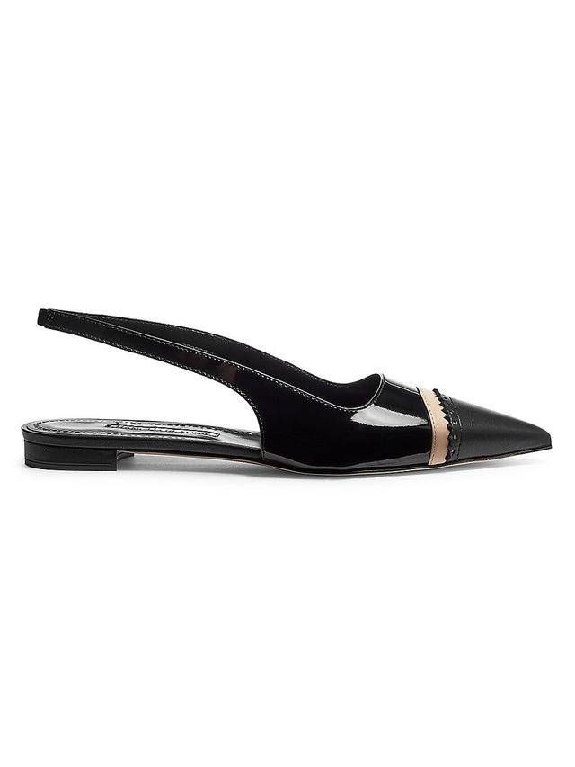 Tuxa Mixed Leather Slingback Ballerina Flats Product Image