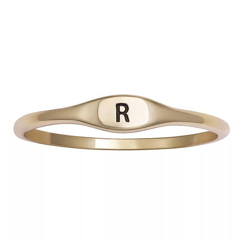 PRIMROSE Polished Oval Oxidized Initial Ring, Womens Sterling Silver X Product Image