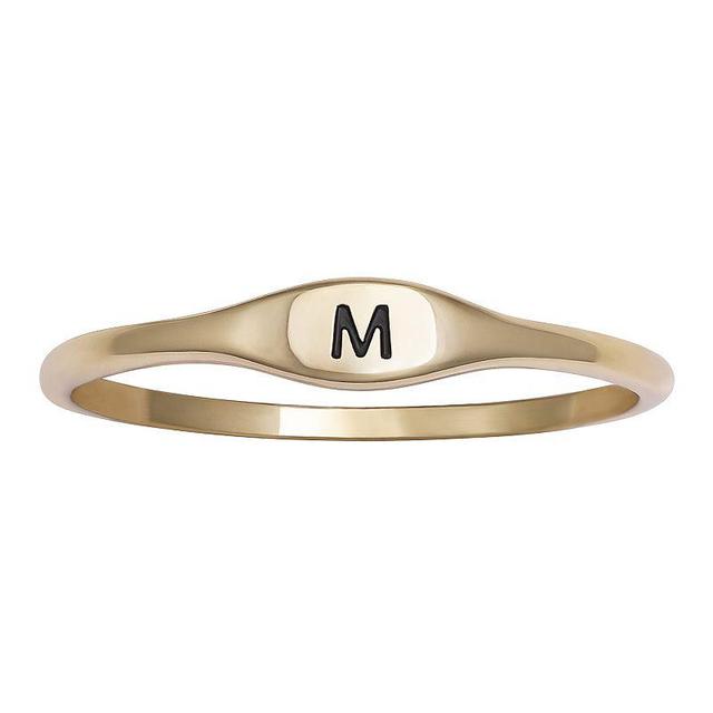 PRIMROSE Polished Oval Oxidized Initial Ring, Womens Gold Tone D Product Image