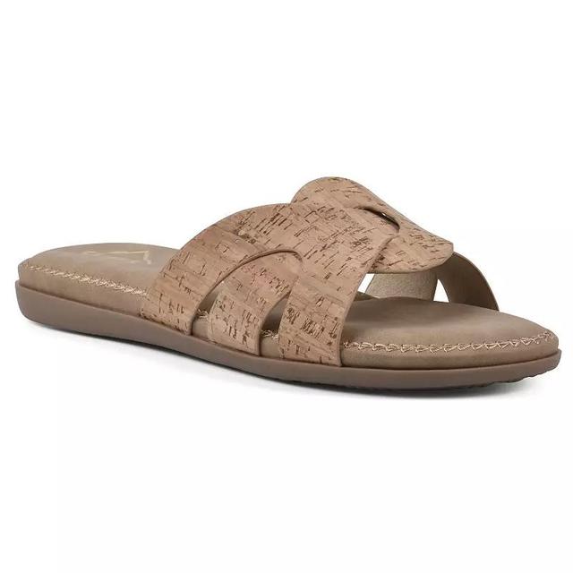 Cliffs by White Mountain Fortunate Womens Slide Sandals Natural Brown Product Image