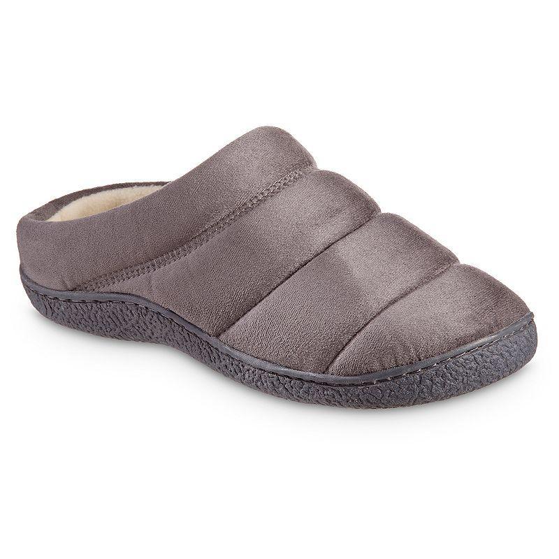 isotoner Advanced Memory Foam Microsuede Puffer Hoodback ECO Comfort Mens Slippers Product Image