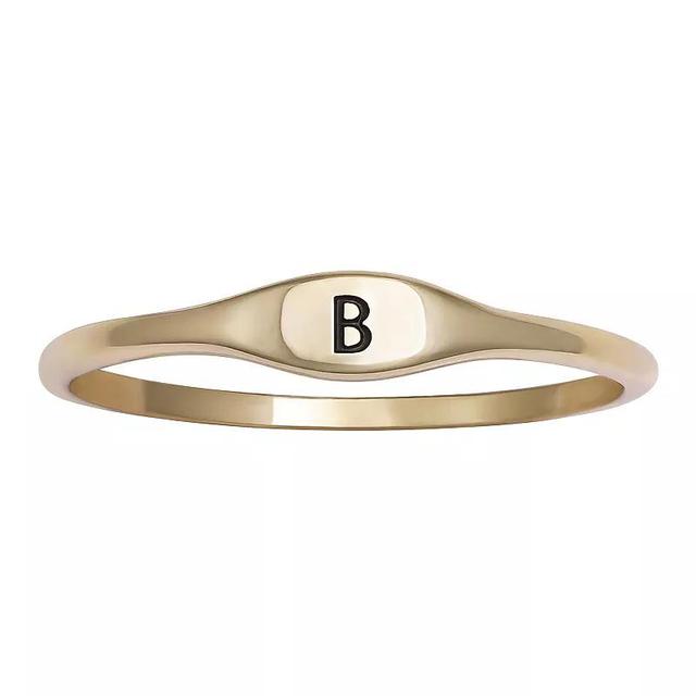 PRIMROSE Polished Oval Oxidized Initial Ring, Womens Gold Tone J Product Image