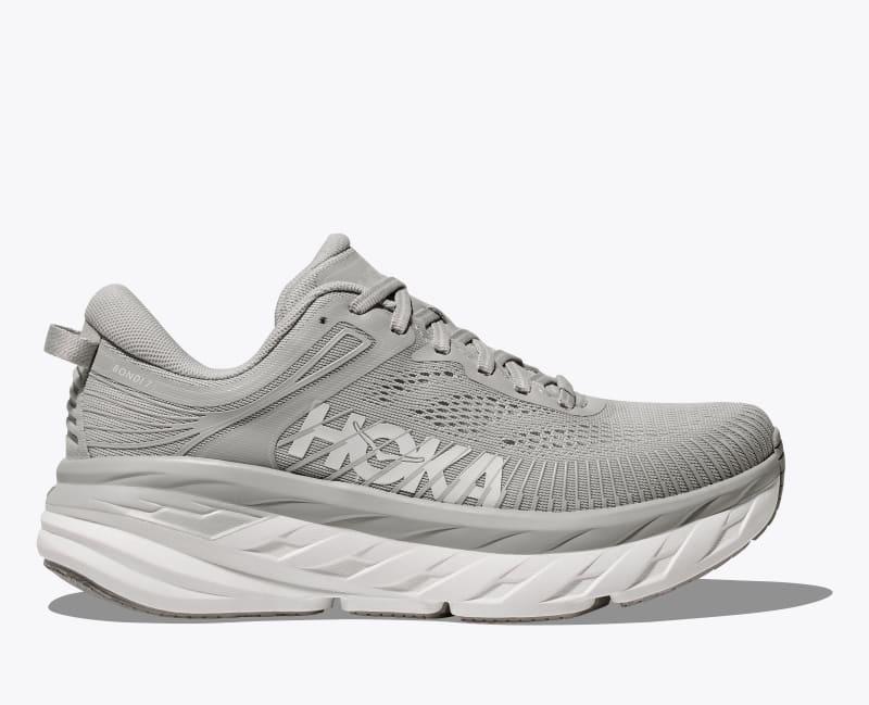 HOKA Mens Bondi 7 Shoes in Harbor Mist/White, Size 16 Product Image