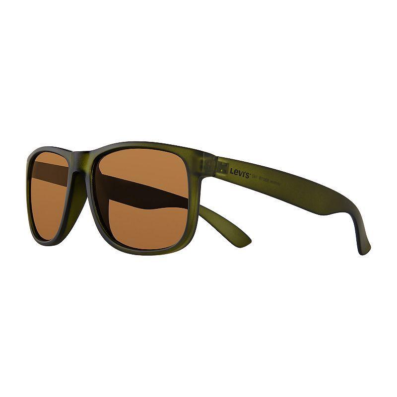 Mens Levis Plastic Rectangle Sunglasses, Green Product Image