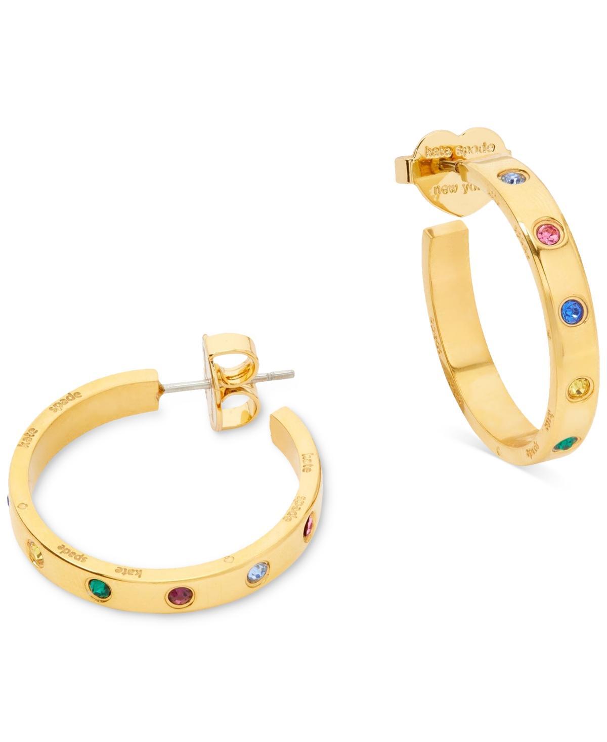 kate spade new york crystal station hoop earrings Product Image