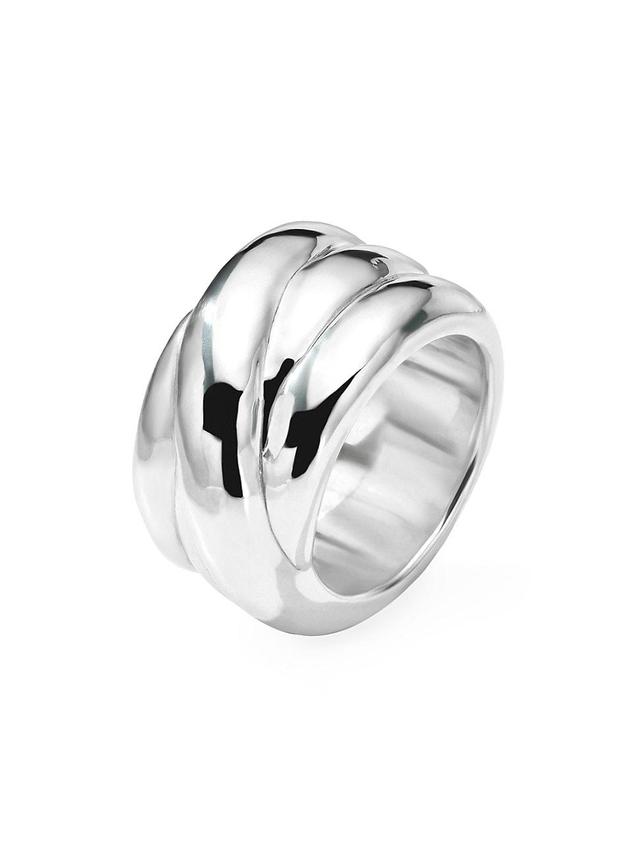 Womens Classi Classico Hammered Sterling Silver Whirlpool Ring Product Image