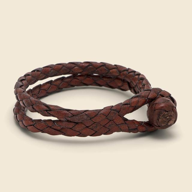 Braided Leather Cuff - Brown Product Image