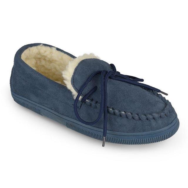 Vance Co. Mens Moccasin Slippers Blue Product Image