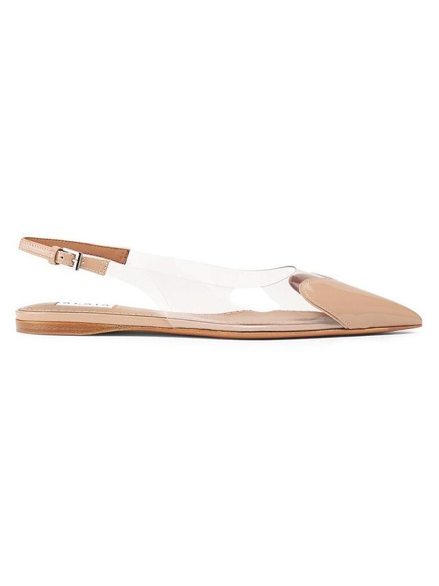 Womens Leather Slingback Flats Product Image