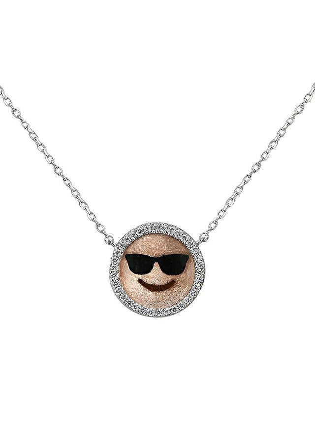 Womens Emoji Two-Tone 18K Gold & 0.16TCW Diamond Necklace Product Image