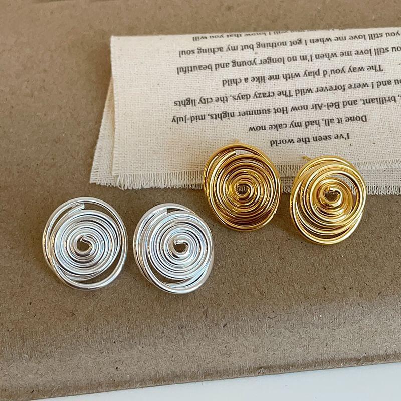 Spiral Alloy Stud Earring Product Image