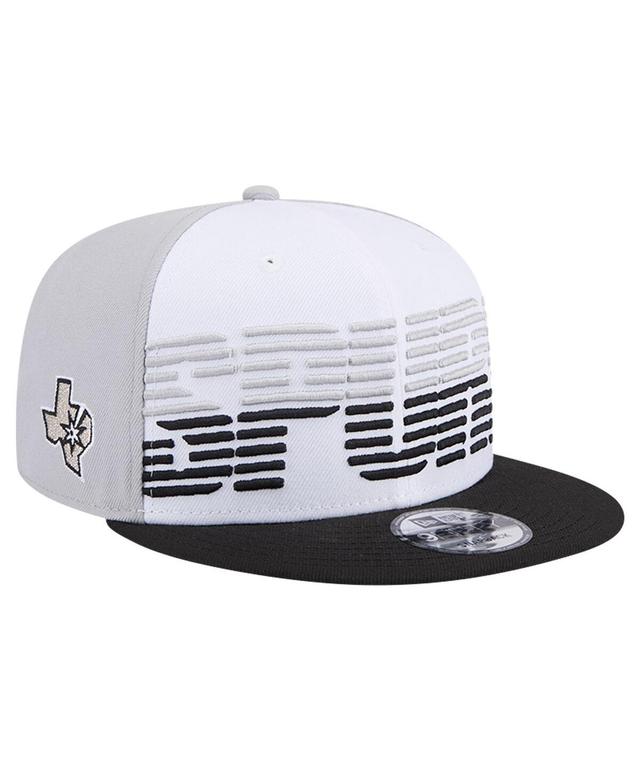 New Era Mens White/Black San Antonio Spurs Throwback Gradient Tech Font 9Fifty Snapback Hat Product Image