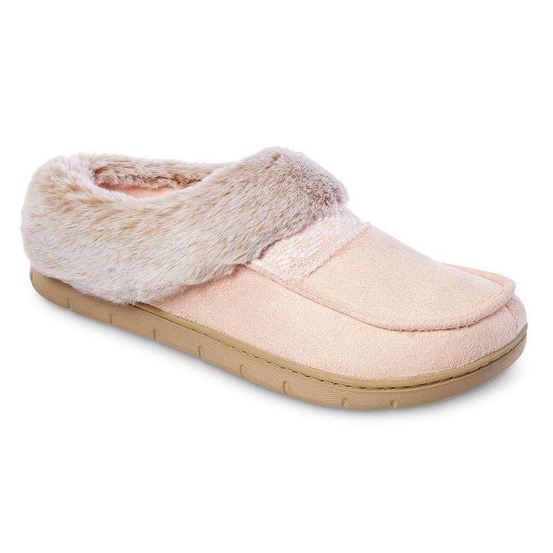 isotoner Faux-Fur Womens Memory Foam Comfort Hoodback Slippers Product Image