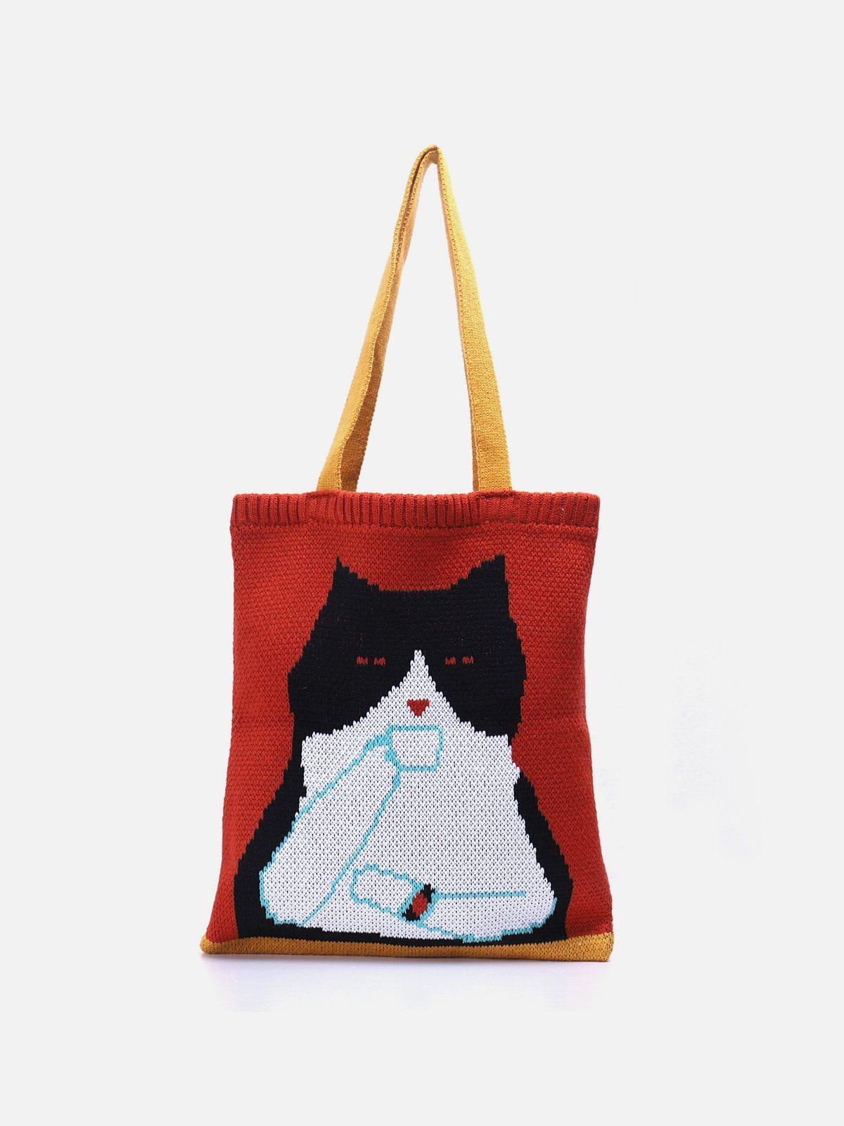 Cat Graphic Knit Bag Product Image