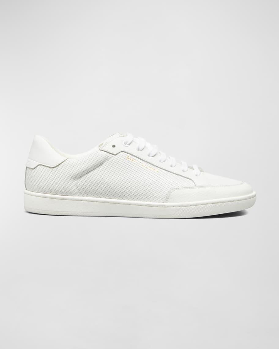 Saint Laurent SL /10 Low Top Sneaker in Optic White & Optic White - Black. Size 42 (also in 40, 41, 43, 44, 45). Product Image